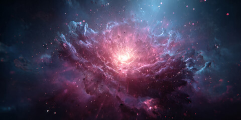 Wall Mural - Cosmic Explosion with Radiant Light in Deep Space