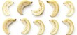 © Maira - High resolution photorealistic images of banana slices, isolated on a white background, from a top view angle, in the style of stock photography