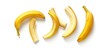 © Maira - High resolution photorealistic images of banana slices, isolated on a white background, from a top view angle, in the style of stock photography