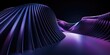 © Mace - Abstract 3D rendering of flowing, ribbed, dark purple and blue metallic forms against a black background, illuminated with purple light