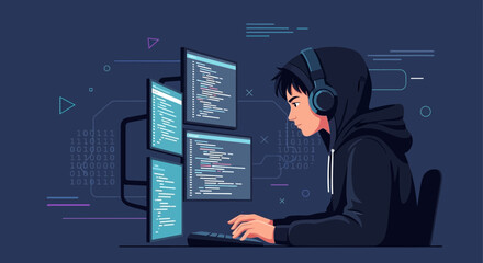 Coding Enthusiast Immersed In Programming, Focused On Digital Creation And Innovation