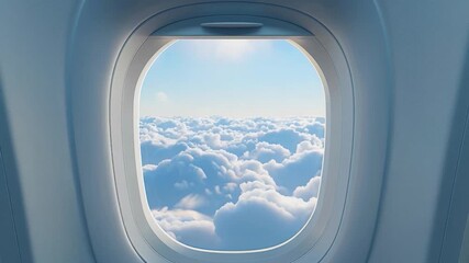 Wall Mural - A view of the sky through an airplane window