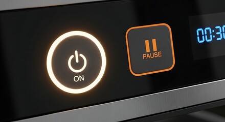 Electronic Device Control Panel with Power and Pause Buttons.