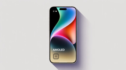 Amoled display smartphone mockup with colorful screen and modern design for ui ux app presentation use case