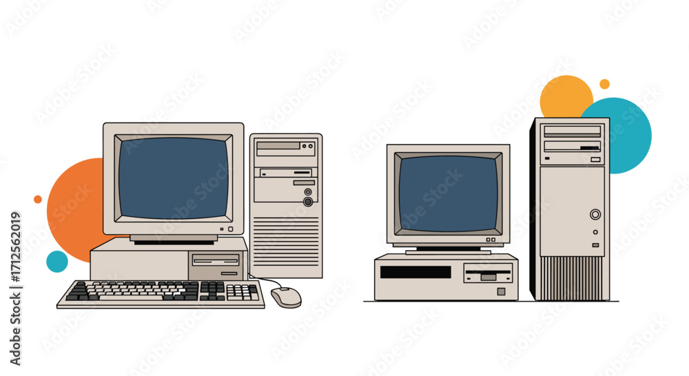 Computer Rise Picture Evolution of desktop computers through the decades of technological ...