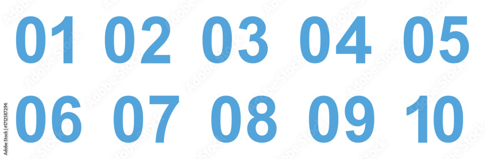Round Number Icons Set 1 to 10 – Simple Circle Symbols Vector ...
