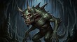© Nona - Frightening Green Demon Creature in Dark Cave.