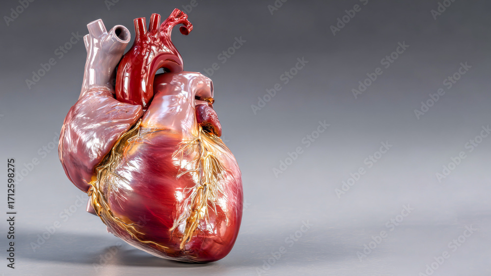 Realistic model of a human heart showcasing detailed anatomy for ...