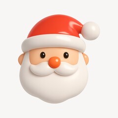 Wall Mural - cute santa cartoon face illustration.
