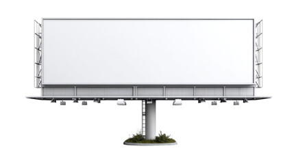 blank billboard sign on a white isolated background for advertising display.