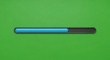 Modern loading bar design with blue progress on green background perfect for web design and UI elements