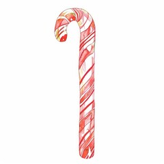 Wall Mural - An isolated christmas candycane illustration background watercolor.