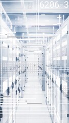 Wall Mural - Animation of data processing over computer servers
