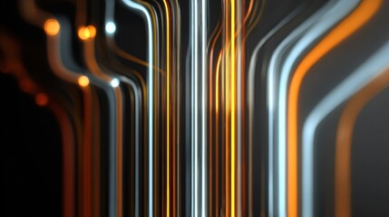 abstract digital circuit glowing lines