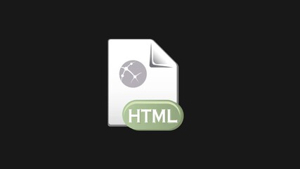 HTML Document File Icon on Dark Background Website Development Coding Web Design Content Creation Digital Marketing
