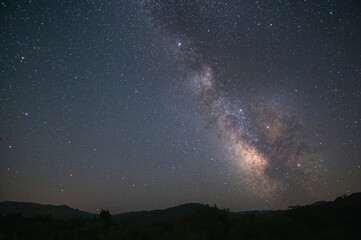 Wall Mural - Photo of the Milky Way with Grain Effect and Soft Focus