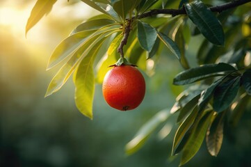 Wall Mural - Natural Syzygium cumini growing on branch, Jambolan fruit