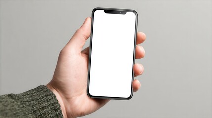 cell phone in hand mockup transparent screen for custom app display