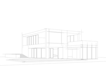 Wall Mural - architectural drawing 3d vector illustration