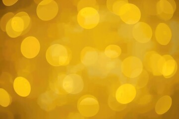 Wall Mural - Abstract yellow bokeh backdrop featuring blurred lights