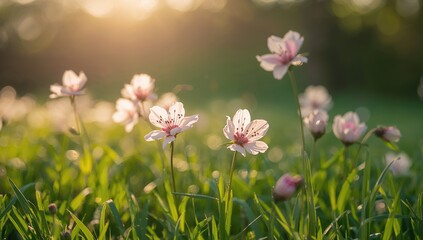 Wall Mural - Stunning close-up shots of blooming flowers