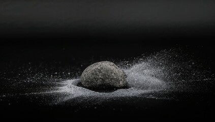 Wall Mural - a tiny granite rock insect stands out against a dark backdrop.