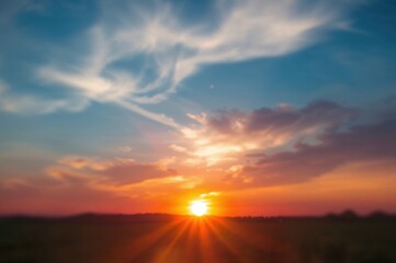 Wall Mural - evening twilight featuring a vibrant sky and scattered clouds