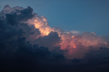 Wall Mural - sunset sky filled with clouds in the background