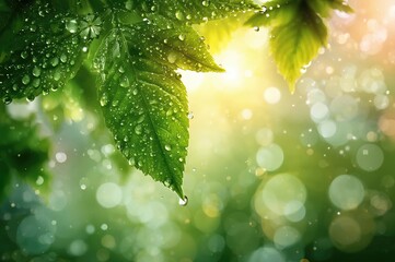 Wall Mural - Stunning natural backdrop featuring enigmatic dew droplets