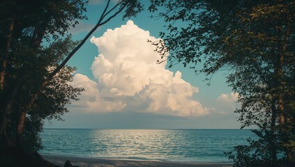 Wall Mural - evening sky filled with clouds