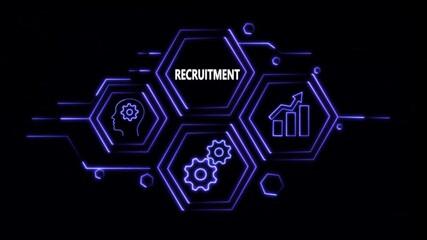 Abstract neon Hud knowledge ability business gear icon Glowing neon line concept. Glowing 
