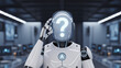 © Fiaz Gulab  - Robot with a question mark artificial intelligence concept machine learning and future technology