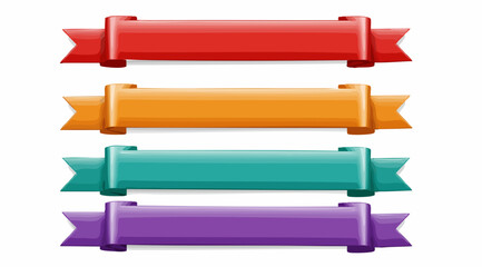 Set of Colorful Vector Ribbon Banners for Design Elements