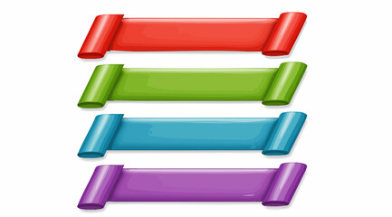 Set of Colorful 3D Rolled Scroll Banners
