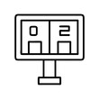 © PURE VECTOR WORK - Scoreboard outline icon vector illustration for sports events and game results display design concept