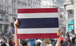 © Royal - Protesters holding the flag of Thailand 3D Rendering