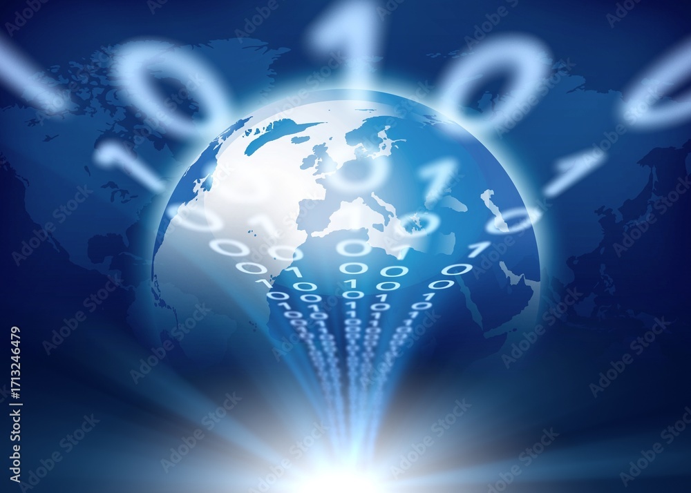 World map and Binary code background Stock Photo | Adobe Stock