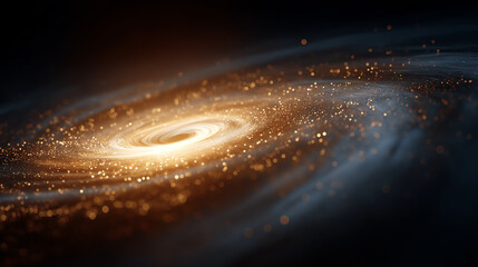 Wall Mural - Celestial Dance: A vibrant and captivating representation of a spiral galaxy, ablaze with a mesmerizing display of celestial light and cosmic dust.