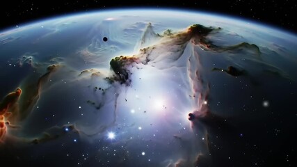 Nebula and earth