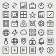 © Khan - Assortment Of Outline Icons On Light Gray Background