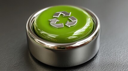 Green button featuring a recal icon representing local regenerative industry zone concept for sustainable regions