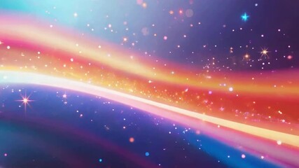 Colorful abstract background with wavy lines and bokeh effects in blue and orange tones