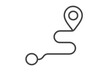 © Amie - Route with map pin outline icon. Vector concept for navigation, direction, and location. Journey from start to destination. GPS pointer symbol for web design or app.
