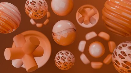 Geometric orange shapes on brown background ideal for modern graphic designs, abstract backgrounds, tech industry visuals, and digital art projects.