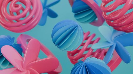 Wall Mural - Abstract geometric shapes in pink and blue colors, perfect for modern backgrounds, digital designs, websites, and marketing materials. Bright and eye catching graphics.