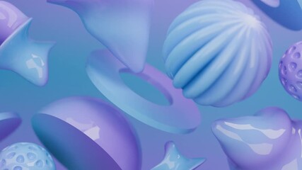 Wall Mural - Abstract geometric shapes in blue and purple hues, ideal for modern design projects, background elements, or futuristic concepts for print or digital.