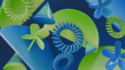 Wall Mural - Abstract design with blue and green shapes is perfect for web backgrounds, digital art, patterns, and projects needing a vibrant touch.