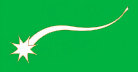 Wall Mural - On star appearing, comet showing motion by growing tail, sweeping right over transparent background