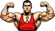 © Hammam - the strongmans confident pose a powerful fitness illustration, isolated on transparent background