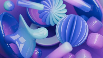 Wall Mural - Abstract geometric design in shades of blue and purple, great for backgrounds, web design, and modern artistic projects. Ideal for digital content creation.